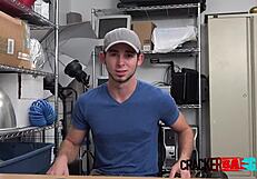 Teen Jock On Director's Desk Takes Big Black Cock Rimjob