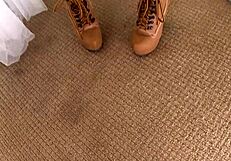 Blonde Pristine Edge with small waist gives POV blowjob to monster cock, swallowing huge cum load