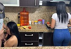 stepmothers cooking in bikinis for their stepson