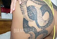 Tattooed Brazilian Hottie Shows Off Sensually