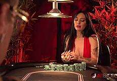 Tattooed hottie Misha Montana bets big on poker night