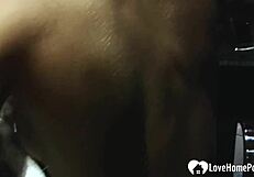 Young blonde babe comes home and enjoys a warm welcome with a hot meal.