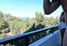 Teaser of sexy neighbor giving marvelous sex in the balcony - Sheila Ortega