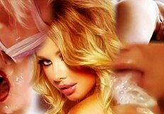 A stunning blonde model wants to give an aggressive deep throat and swallow your semen out of your penis