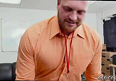 bodybuilder bareback gay sex first day at work