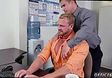 bodybuilder bareback gay sex first day at work