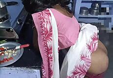 Real couple in Indian village kitchen homemade video