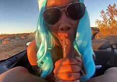 Black beauty knows how to suck a dick properly
