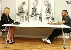 horny milf sara jay rewards her employee with a big raise after he makes her cum