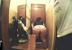 Intense Fucking Fat Amateur Between Walls With Big Ass Cumshot