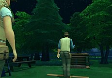 Is that blonde getting rough bareback fucking in the forest?