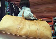 Big Booty Ebony Babe Harley Dean Strips Solo in Jeans for Playboy with Big Tits