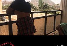 Oh, this guy on the balcony, my friend insisted we fuck her first!