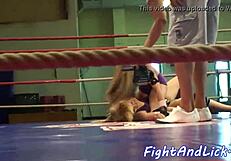 Tattooed Babe Wrestles And Licks Pussy In Catfight.