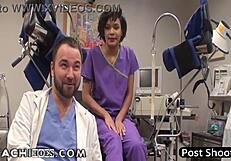 Patient Jackie Banes gets intense Hitachi Wand orgasms during hospital exam