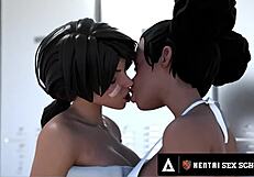 hentai sex university - hentai students fuck in public and lesbian scissor in private locker room