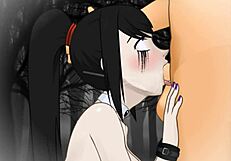 konashion emo girl takes cock deep in throat suggestively