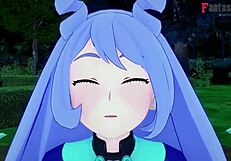 Nejire Hado Masturbates With Big Tits Bent Over In Park