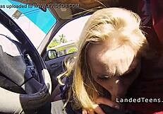 dude scores blowjob from sexy teen