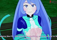 Nejire Hado Masturbates With Big Tits Bent Over In Park