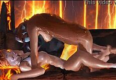 Lesbian PMV featuring AI with Dani Daniels and Celeste Star performing tribbing