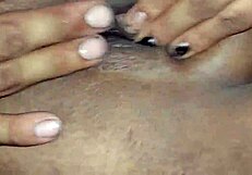 Sexy latina wife masturbates her fat pussy until wet