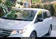 horny amateur couple with big clit pussy licking grin to a horny amateur couple with big clit cumshots in his stepdaughter's car wish