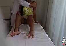 camera films married woman touching masseur