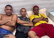 Rolou Engages in Tal Broderagem with Leo Ogro Featuring Licking, Fucking, and Assplay in Interracial 3some