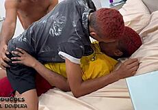 Rolou Engages in Tal Broderagem with Leo Ogro Featuring Licking, Fucking, and Assplay in Interracial 3some