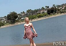 Naked teen gal gets drilled hard in pov