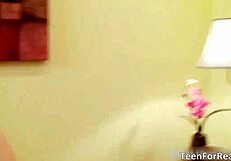 This amazing blonde teen with huge tits is a total slut in the hardcore scene