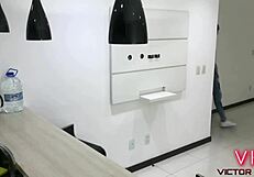 Young maid sucks big cock eagerly