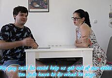 Anna Repays Family Debts with Blowjob and Ass Spanking