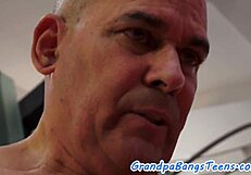 Hey, check this tattooed teen getting wild with grandpa in missionary!