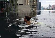 stand up piss in clubhouse shower