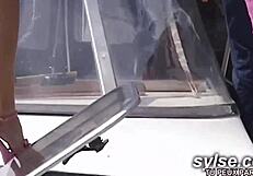 Anal Amateur Lesbians Engage In Strapon Play At Public Marina Outdoors