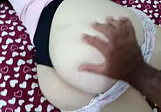 My stepsister behind my back takes all my big cock inside her mouth and swallows all my sperm