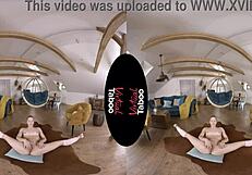 Virtual taboo - legs spread wide for masturbation.