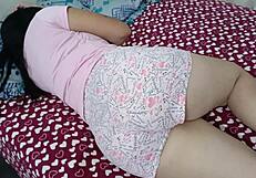 My stepsister behind my back takes all my big cock inside her mouth and swallows all my sperm