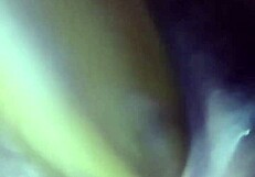 Asian milf fingers pussy with banana creampie