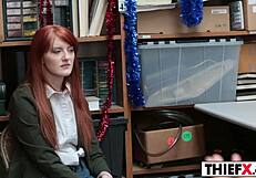 Hey, tiny redhead Krystal Orchid, are you stealing again at work?