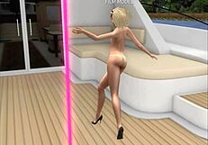 Blonde Babe Rips Clothes At Yacht Club Party