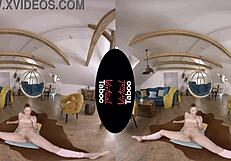 Virtual taboo - legs spread wide for masturbation.