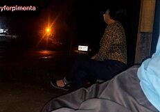 Risk putting dick in front of bus-waiting teen