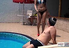 two beauties with guy - britney bitch - gisele hickman