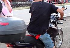 A carona with big tits and voyeur creampie