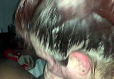 a white bbw performs deepthroat sucking