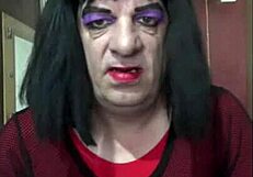 bisexual crossdresser shyly fills himself up in homemade video part 1