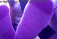 Showing My Pink Socks And Tired Feet In Gay Solo